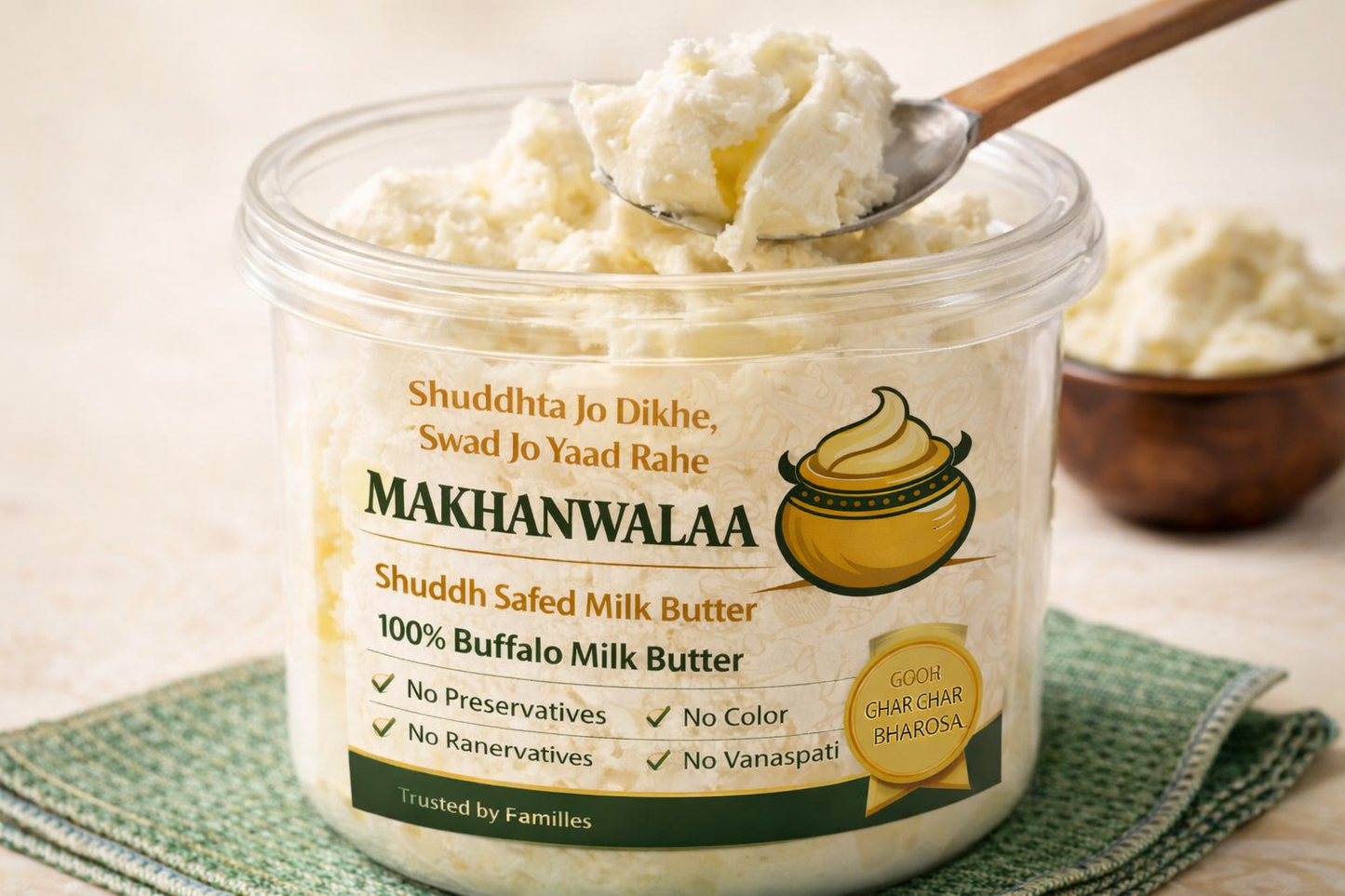 Pure Desi White Makhan (Buffalo Milk Made)